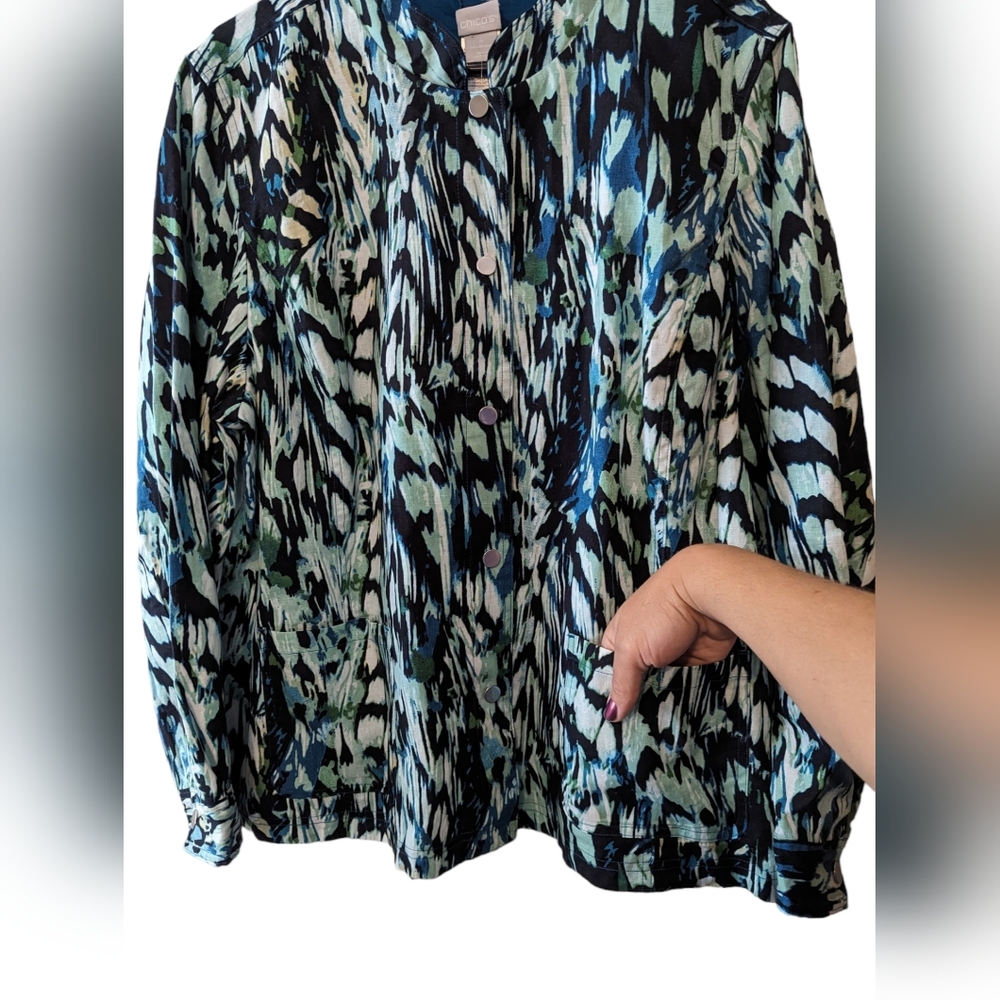 Chico's Reversible Solid To Print Jacket - image 7